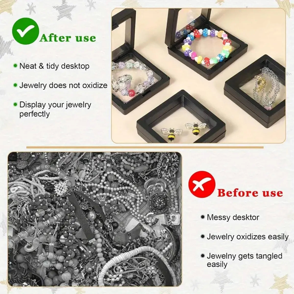 10Pcs,Floating Display Box with Base, Transparent Film Display Box, Challenge Coins, Specimens, Jewelry Display and Storage