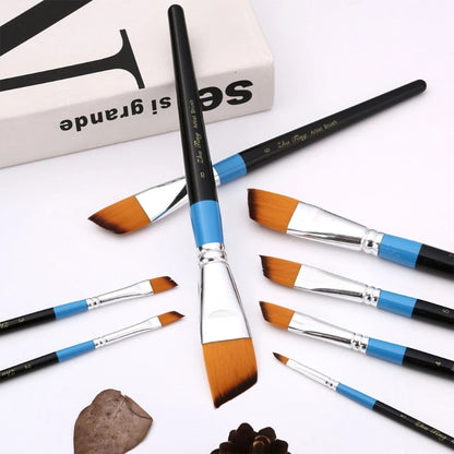 Hand Painted Brush Nylon Hair Artist Paintbrush Acrylic Art Paint Brush, Fine Tip Paint Brush for Watercolor Paint Brush F19E