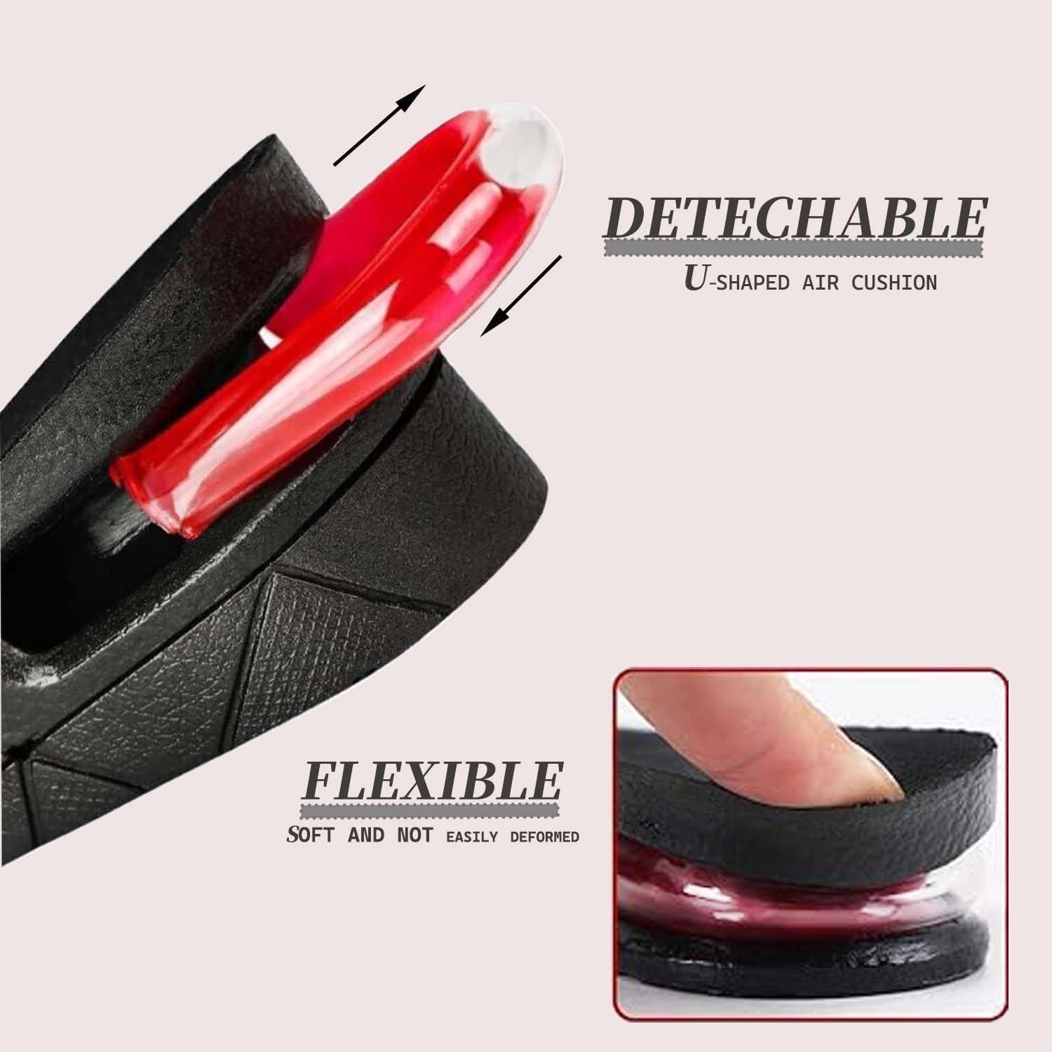Height Increasing Insole with Air Cushion, Adjustable 1.2" to 3.5" Lift