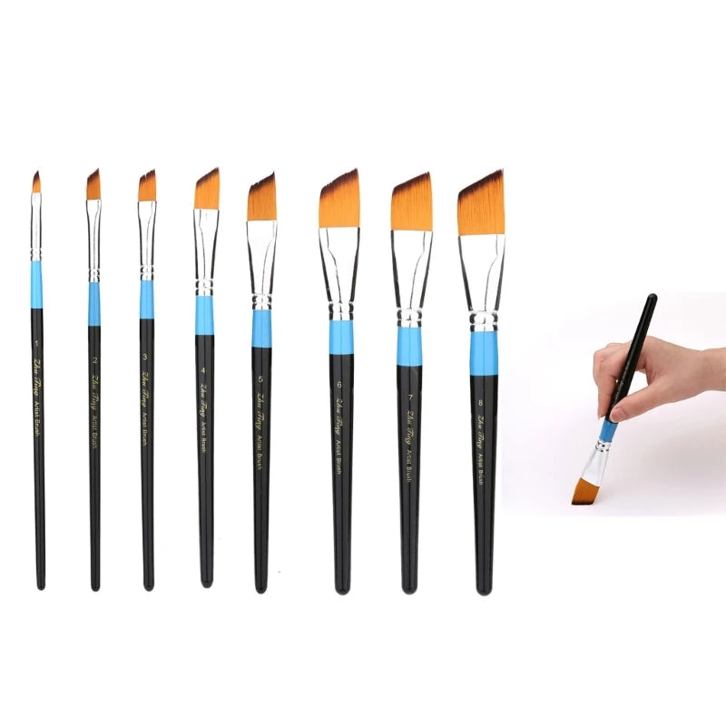 Hand Painted Brush Nylon Hair Artist Paintbrush Acrylic Art Paint Brush, Fine Tip Paint Brush for Watercolor Paint Brush F19E