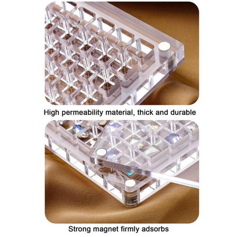 Acrylic Magnetic Seashell Display Box, Clear Gemstones Beads Storage Display Box
