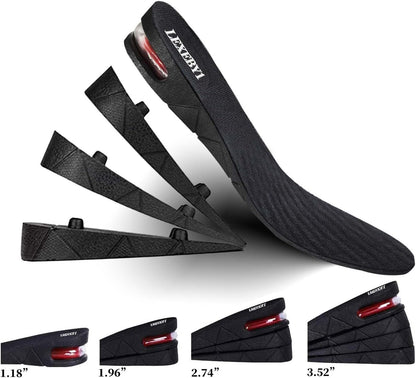 Height Increasing Insole with Air Cushion, Adjustable 1.2" to 3.5" Lift