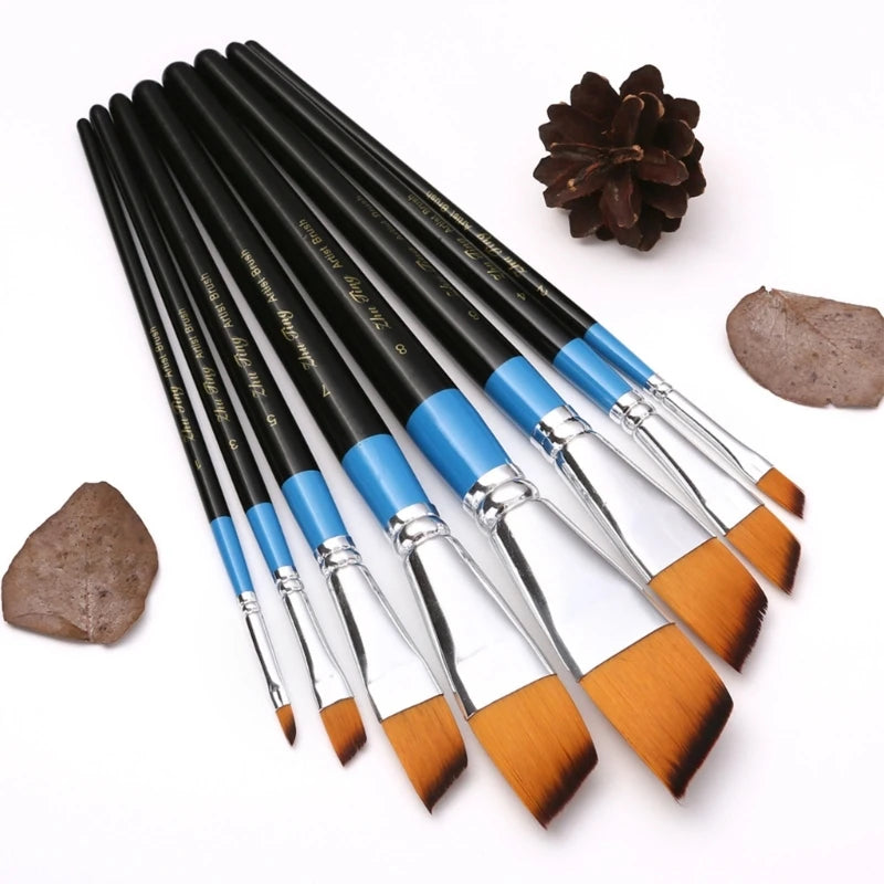 Hand Painted Brush Nylon Hair Artist Paintbrush Acrylic Art Paint Brush, Fine Tip Paint Brush for Watercolor Paint Brush F19E