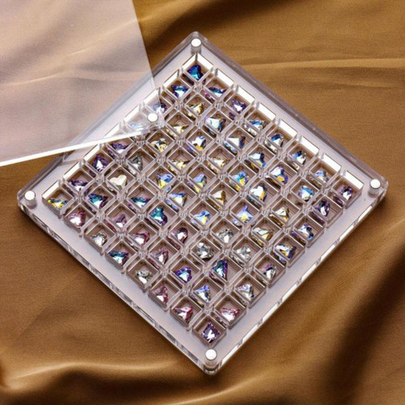 Acrylic Magnetic Seashell Display Box, Clear Gemstones Beads Storage Display Box