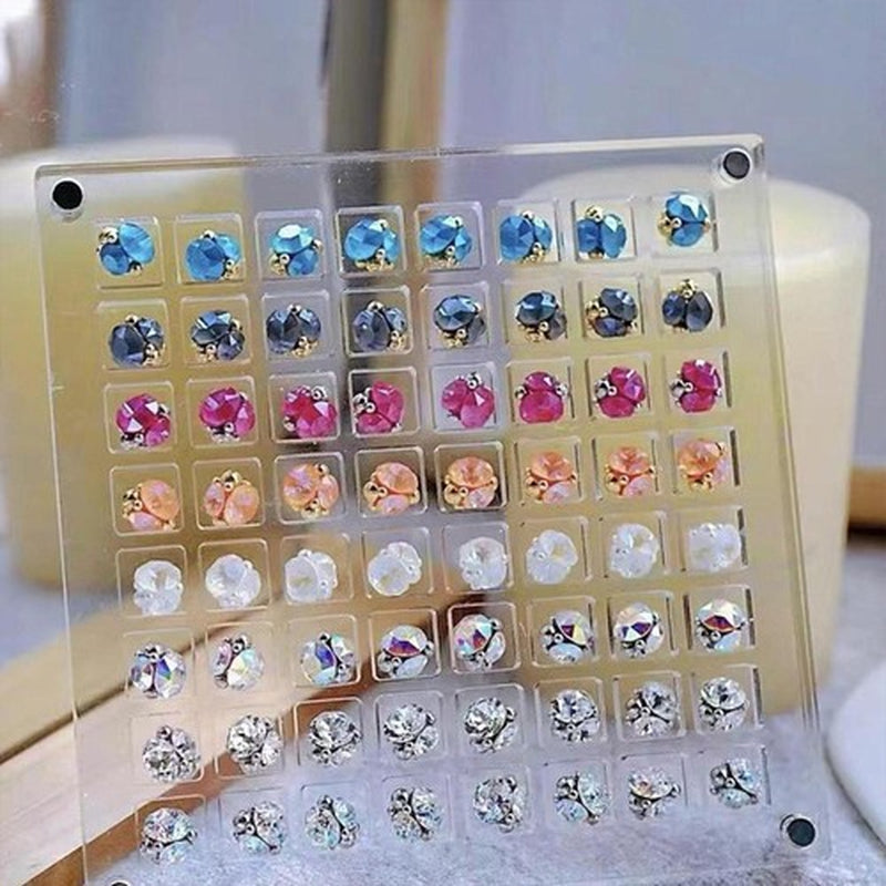 Acrylic Magnetic Seashell Display Box, Clear Gemstones Beads Storage Display Box
