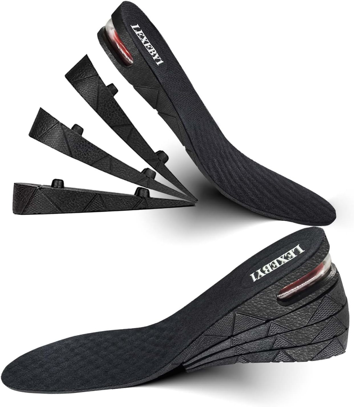 Height Increasing Insole with Air Cushion, Adjustable 1.2" to 3.5" Lift